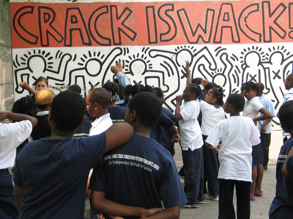 Studying Mural: "Crack is Wack"